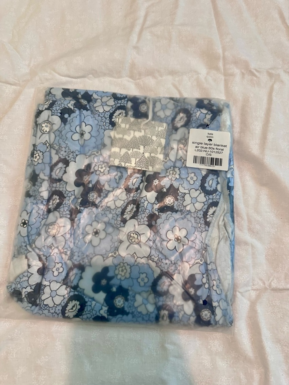 kate quinn 60s Floral Blue Single Layer Baby Blanket